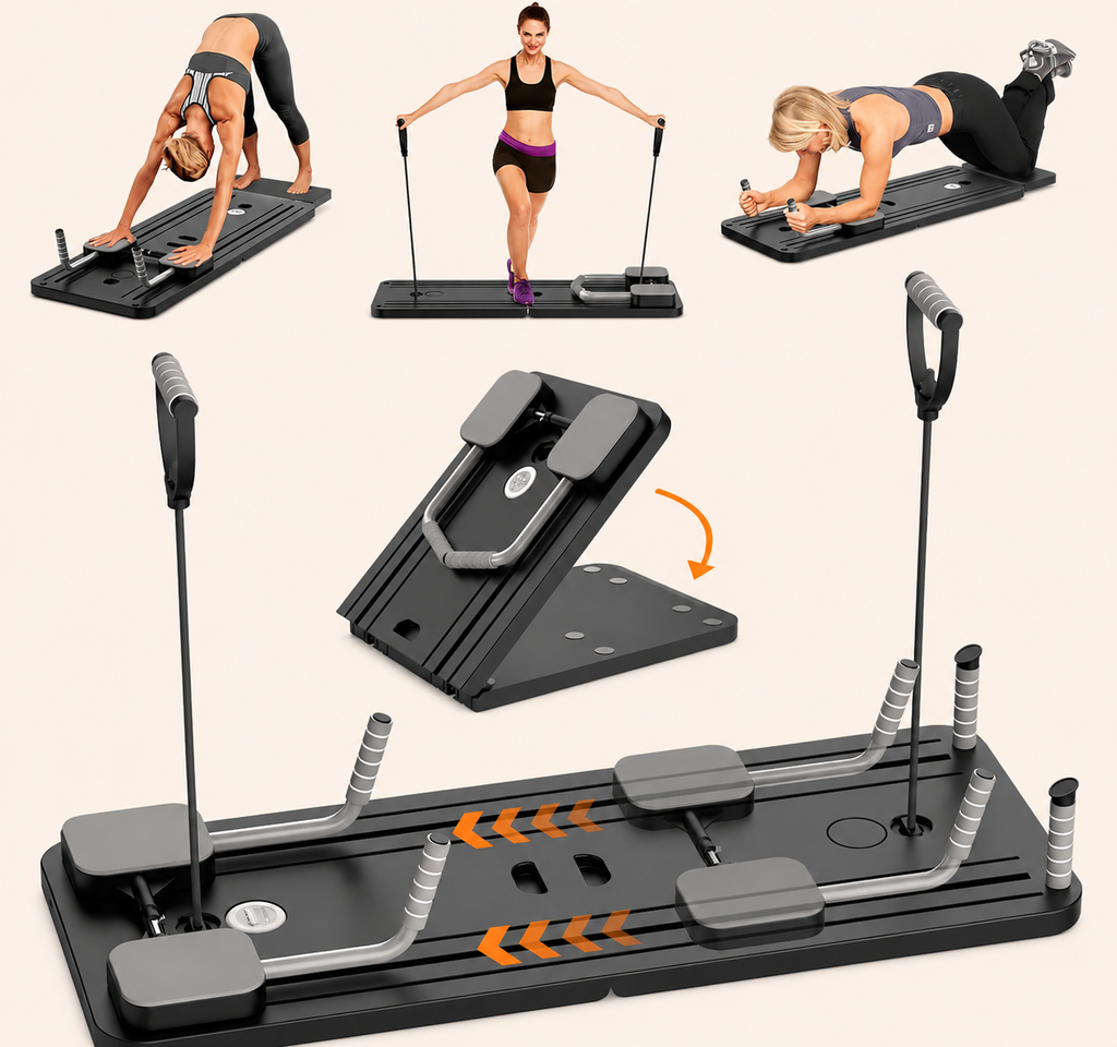 Tabla de Pilates Reformadora Plegable NIDO FIT™ | Gimnasio Multifuncional para Entrenamiento de Cuerpo Completo