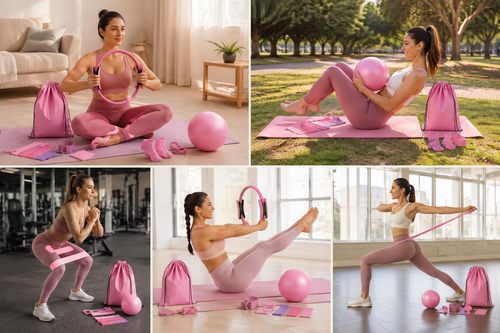 Kit Premium de Pilates 13 Piezas NIDO FIT™ | Entrenamiento Completo para Casa con Aro, Bandas, Pelota y Accesorios
