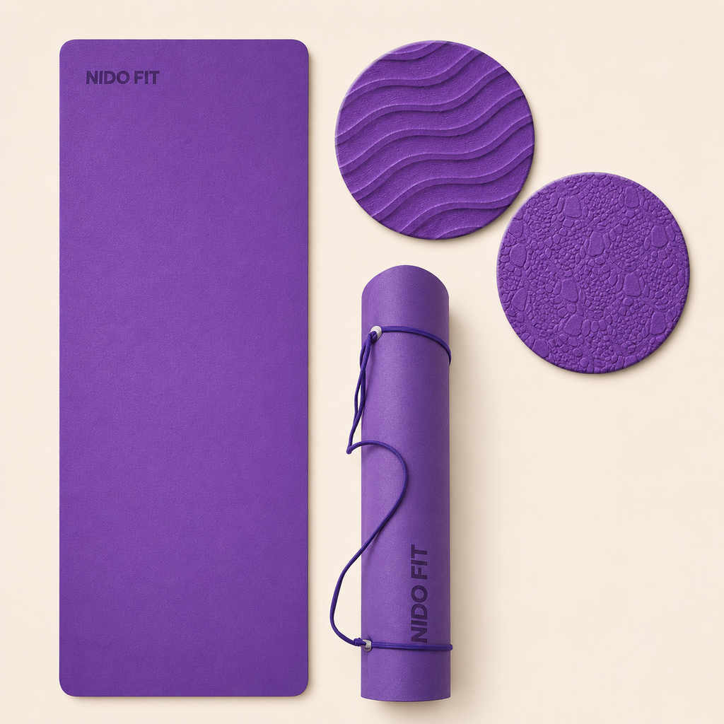Colchoneta Premium de Yoga y Pilates NIDO FIT™ 6 mm | Antideslizante, Extra Cómoda con Correa de Transporte