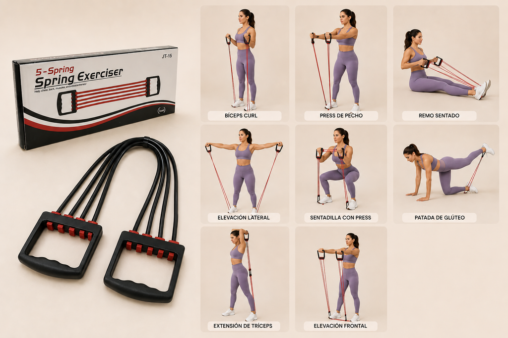 Banda Elástica de Resistencia Ajustable NIDO FIT™ | 5 Niveles de Intensidad para Entrenamiento de Fuerza