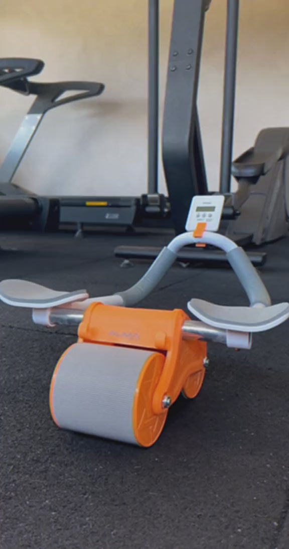 Rueda Abdominal 2 en 1 NIDO FIT™ con Soporte para Codos | Rebote Automático, Temporizador Inteligente y Base Antideslizante